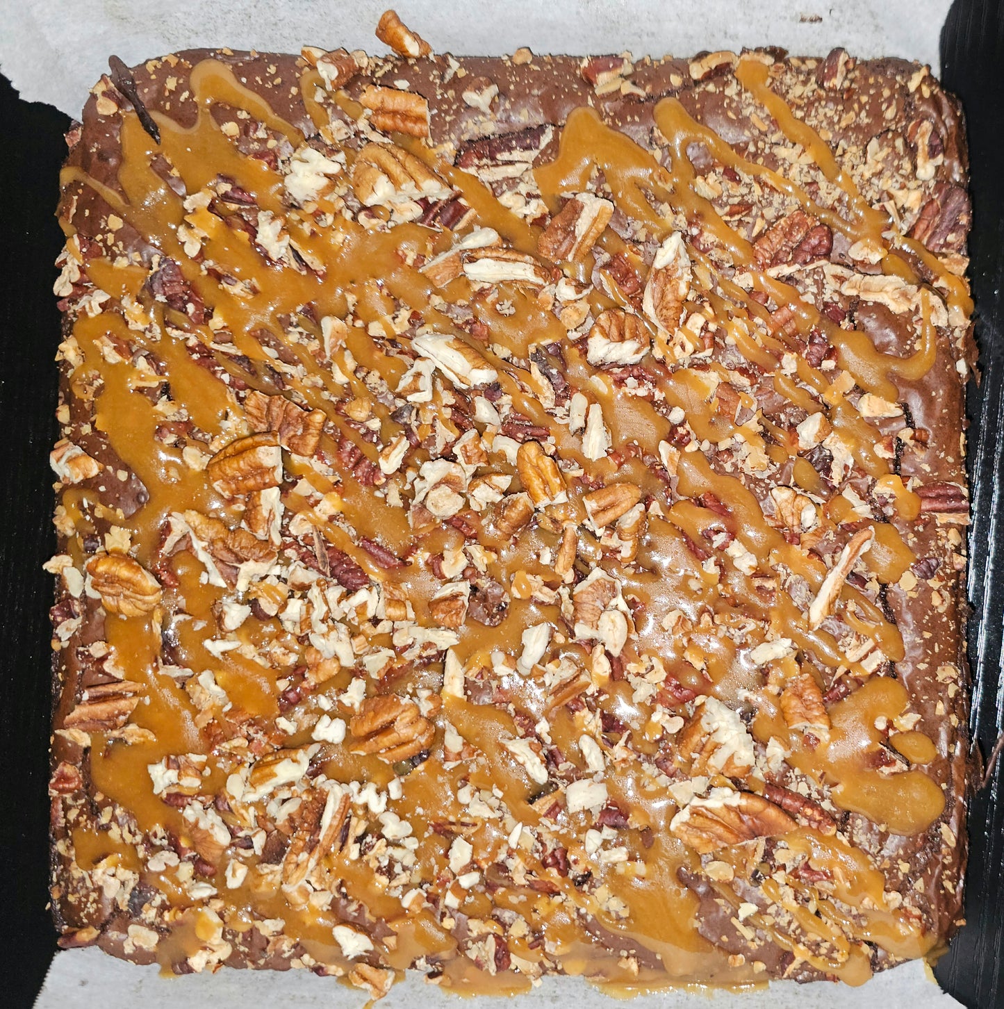 Turtle Brownie Slab
